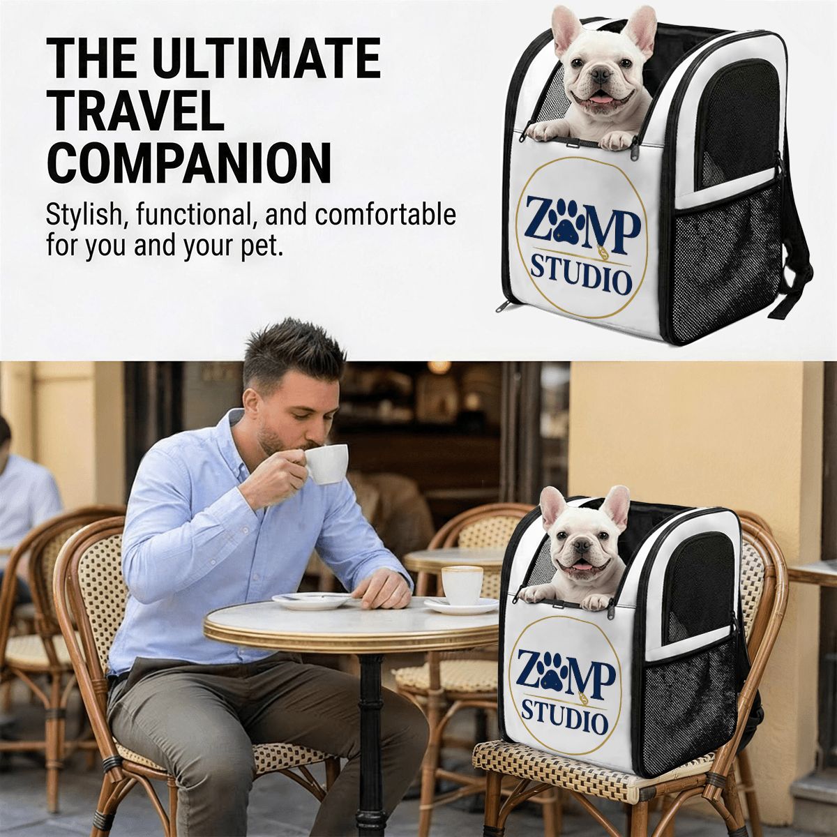 Zaino Trasportino Personalizzato per Animali – Ventilato e Confortevole